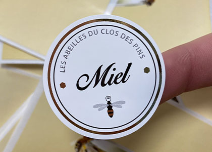 étiquette adhésive en PE blanc