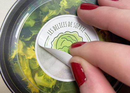 étiquette adhésive en polypropylène blanc