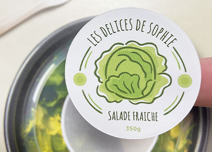 étiquette adhésive en PP blanc