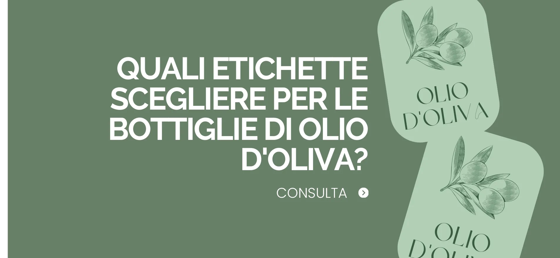 quali etichette scegliere per le bottiglie di olio d'oliva